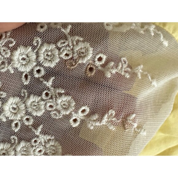 Vintage Baby Doll Dress Yellow Lace Trim Spaghetti Strap Coquette Romantic READ - Picture 14 of 16